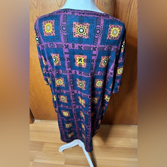 NWT Lularoe Irma Shirt XXS High Low Tunic T-shirt Blue Purple Oversized - Picture 4 of 12